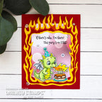 Whimsy Stamps Dragon Birthdays Clear Stamps c1305a cake fire card