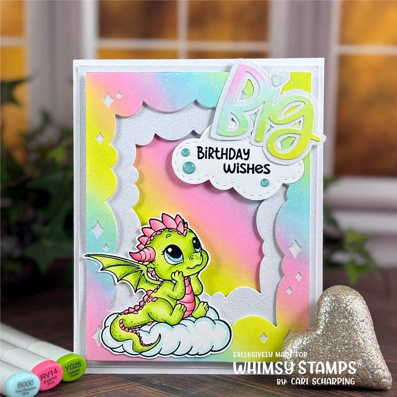 Whimsy Stamps Dragon Dreams Clear Stamps cwsd323a birthday wishes