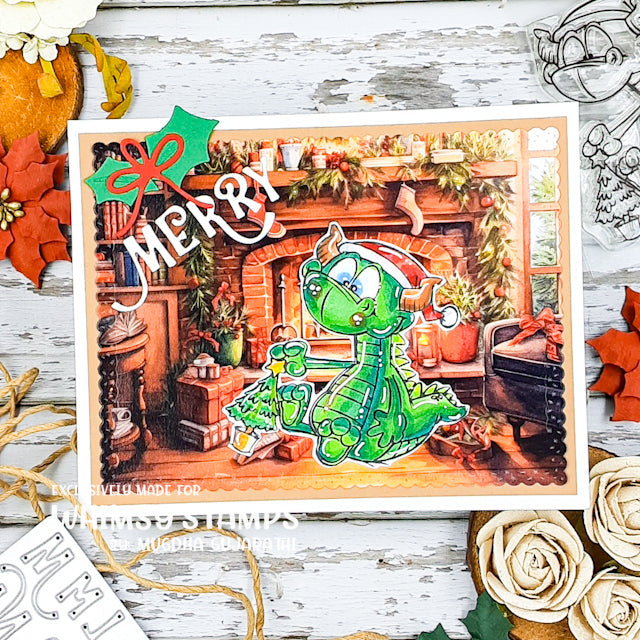Whimsy Stamps Dudley and Friend Christmas Clear Stamps dp1078a merry