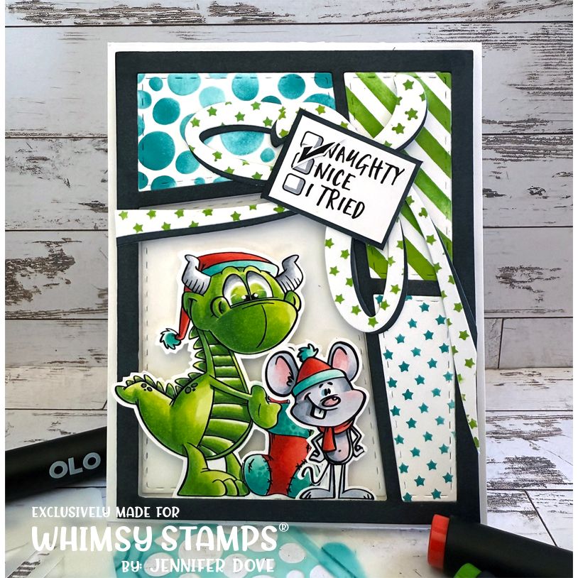 Whimsy Stamps Dudley and Friend Christmas Clear Stamps dp1078a present