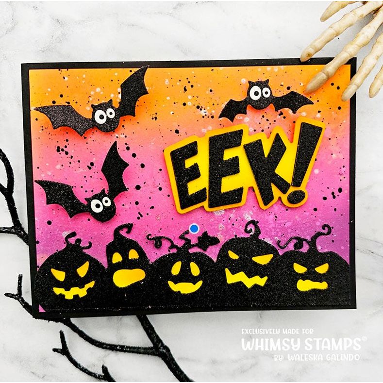 Whimsy Stamps EEK Word Die wsd567 bats