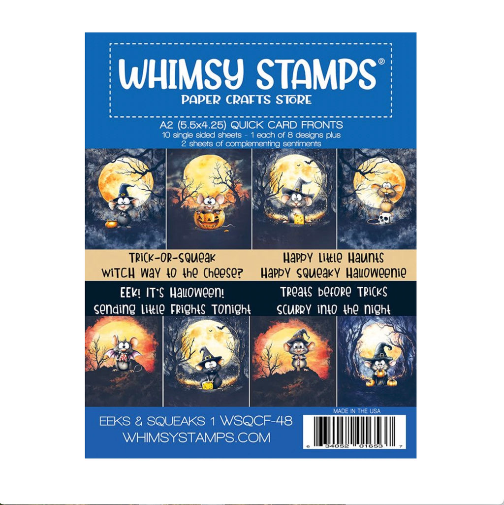 Whimsy Stamps Eeks and Squeaks 1 Quick Card Fronts wsqcf-48