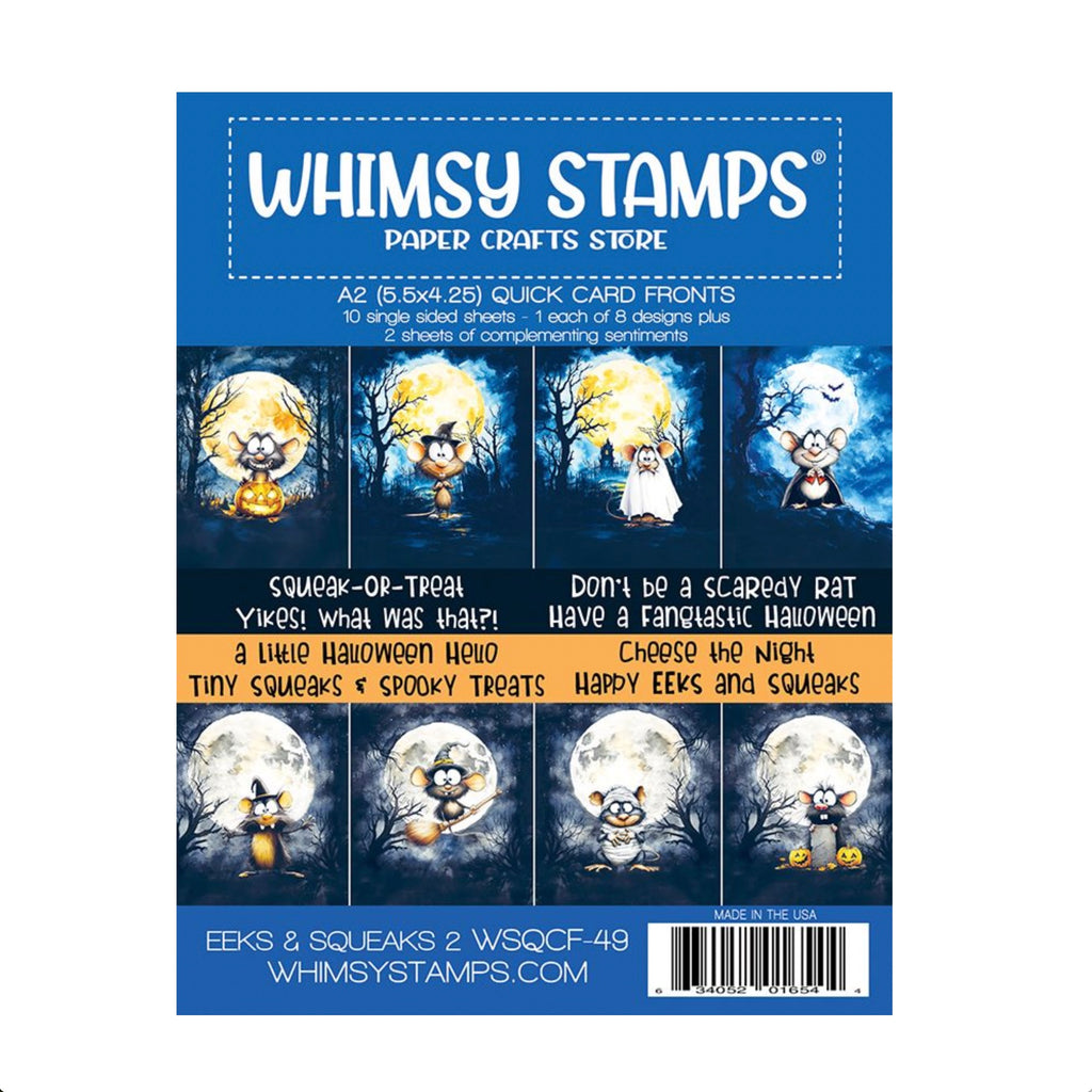 Whimsy Stamps Eeks and Squeaks 2 Quick Card Fronts wsqcf-49