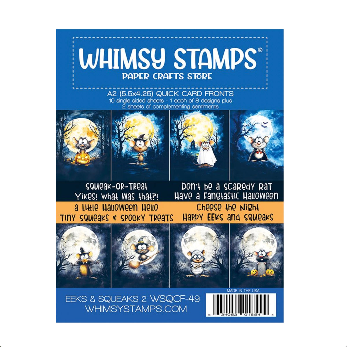 Whimsy Stamps Eeks and Squeaks 2 Quick Card Fronts wsqcf-49