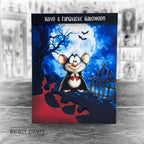 Whimsy Stamps Eeks and Squeaks 2 Quick Card Fronts wsqcf-49 have a fangtastic halloween card