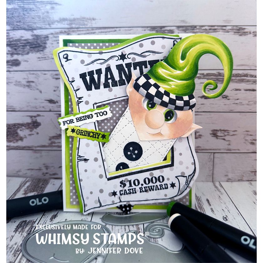 Whimsy Stamps Elven Tags Dies wsd047 green