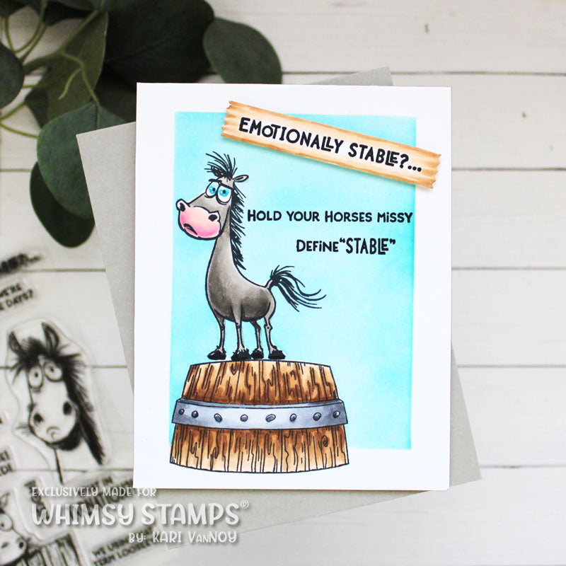 Whimsy Stamps Emotionally Stable Clear Stamps cwsd345a gray horse