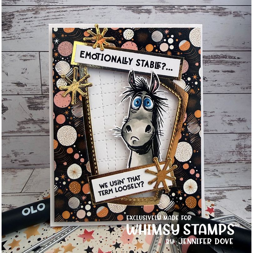 Whimsy Stamps Emotionally Stable Clear Stamps cwsd345a polka dots