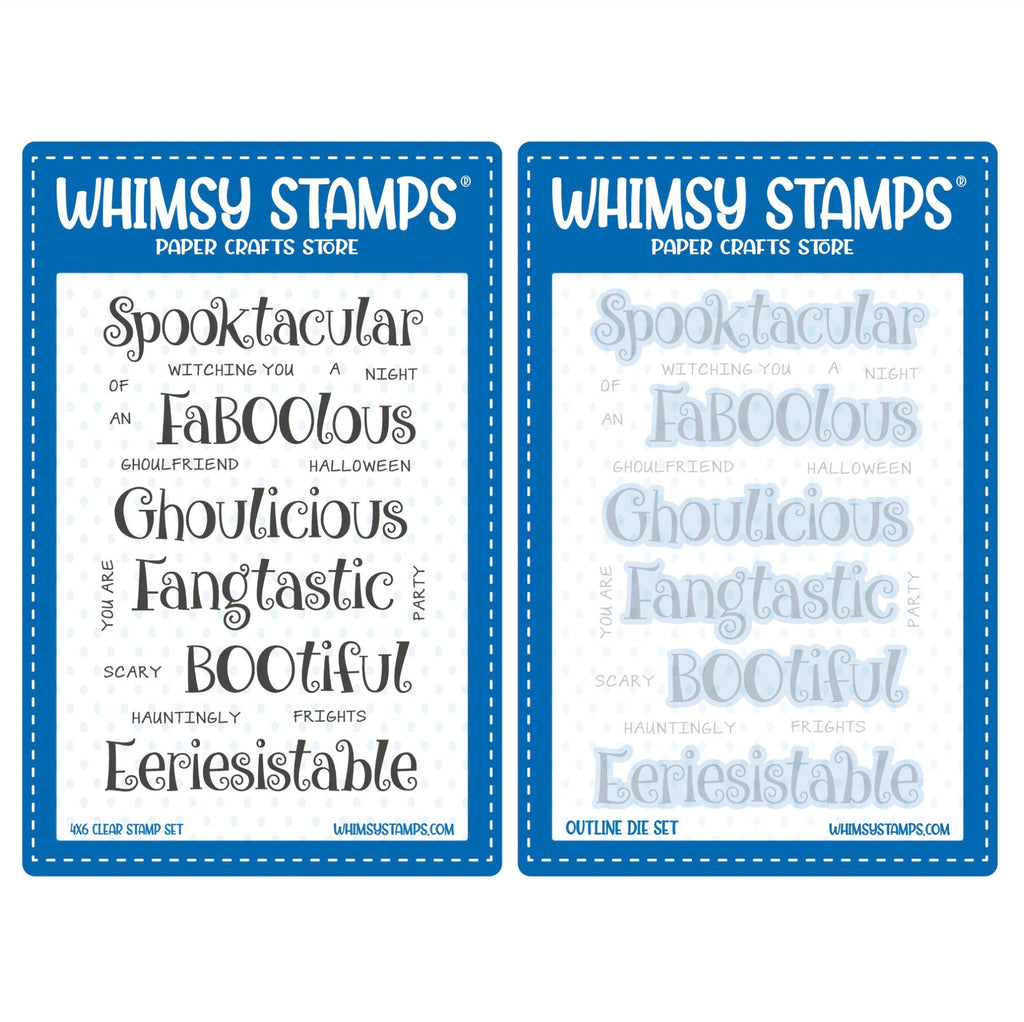 Whimsy Stamps Fangtastic Clear Stamp and Die Set