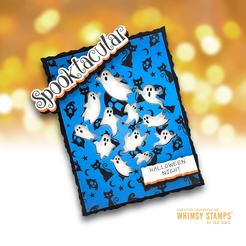 Whimsy Stamps Fangtastic Clear Stamps cwsd432a lots of ghosts card