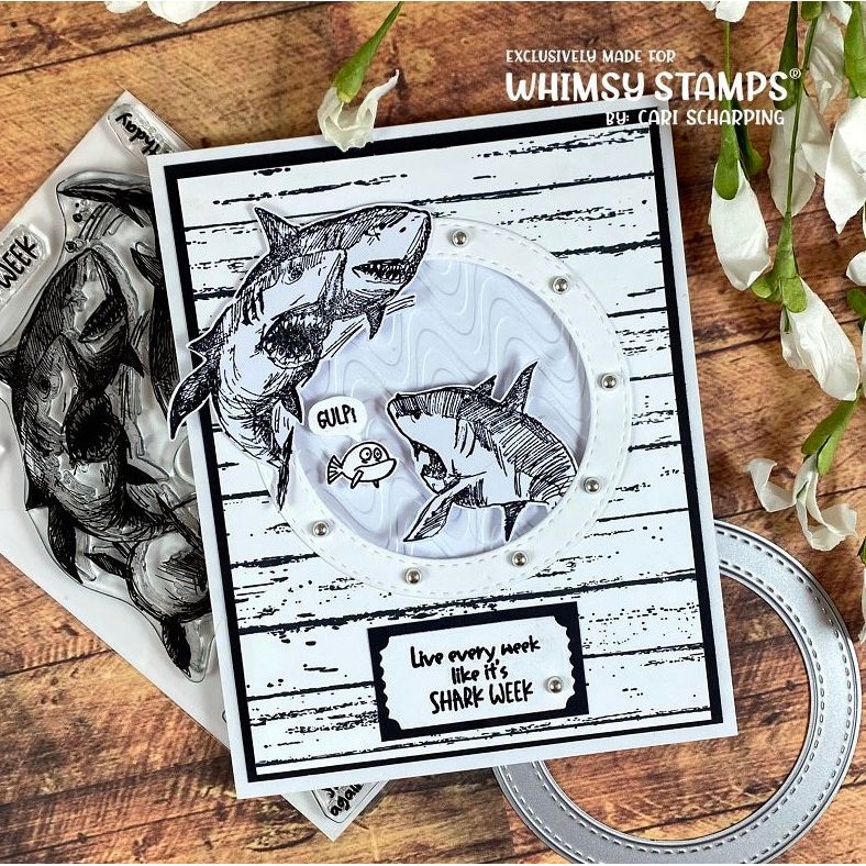 Whimsy Stamps Farmhouse Shiplap Background Cling Stamp ddb0004 sharks