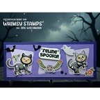 Whimsy Stamps Feline Spooky Clear Stamps khb130a bats and ghost spooky card