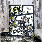 Whimsy Stamps Feline Spooky Clear Stamps khb130a eek spooky card