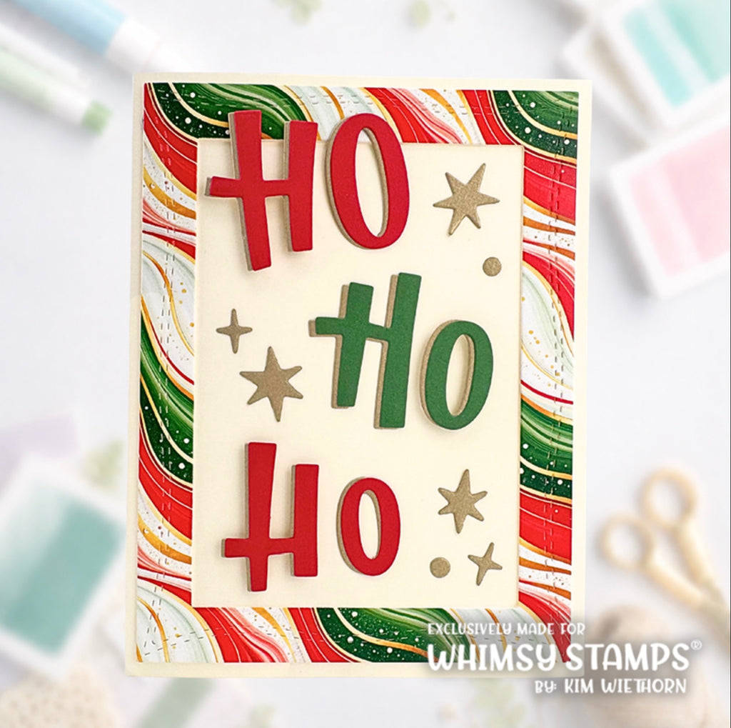 Whimsy Stamps Festive Flow 6x6 inch Paper Pack wsdp60 ho ho ho gold stars card