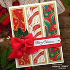 Whimsy Stamps Festive Flow 6x6 inch Paper Pack wsdp60 merry christmas red bow card