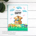 Whimsy Stamps Field of Butterflies Dies wsd141a cute bears in scarves