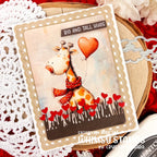 Whimsy Stamps Field of Flowers Dies wsd122a cute giraffe hugs
