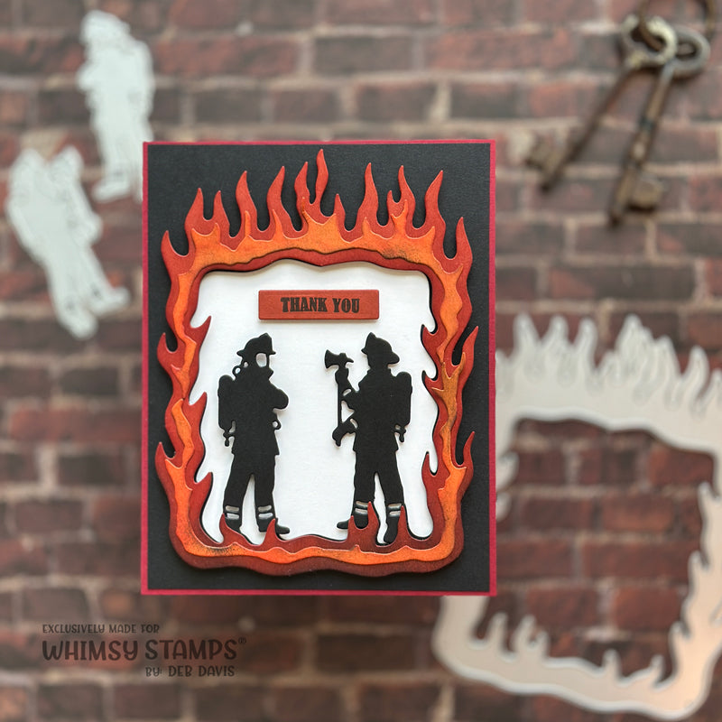 Whimsy Stamps Fire and Ice Dies wsd012 thank you