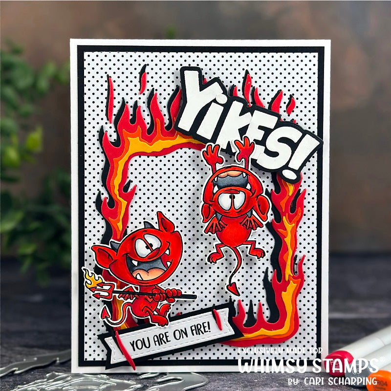 Whimsy Stamps Fire and Ice Dies wsd012 yikes