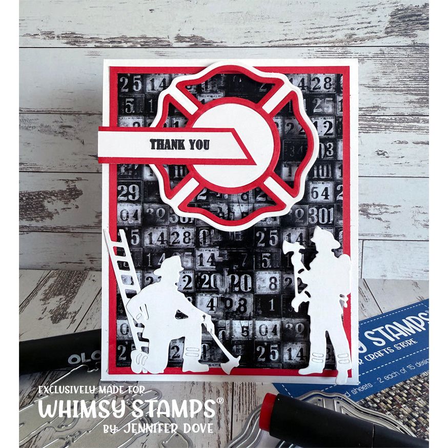 Whimsy Stamps Firefighter Accessories Dies wsd011 numbers