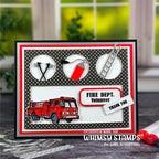 Whimsy Stamps Firefighter Outline Dies wsd009 firetruck