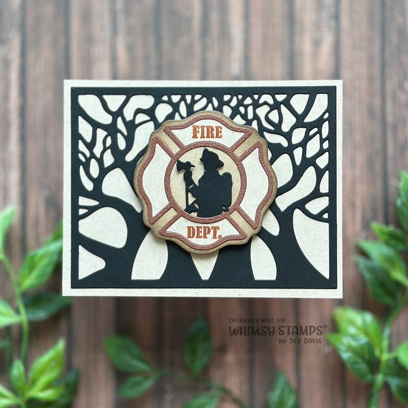 Whimsy Stamps Firefighter Trio Dies wsd010 tree
