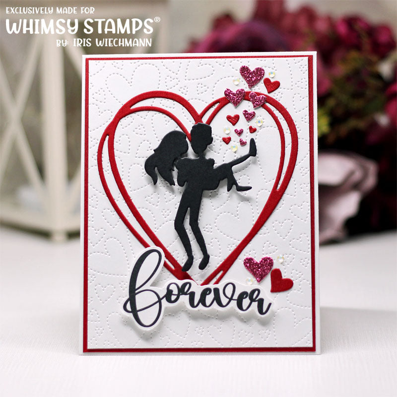 Whimsy Stamps Floating Hearts Cover Plate Die wsd558a couple
