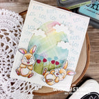 Whimsy Stamps Funny Bunnies Clear Stamps c1293a plaid egg