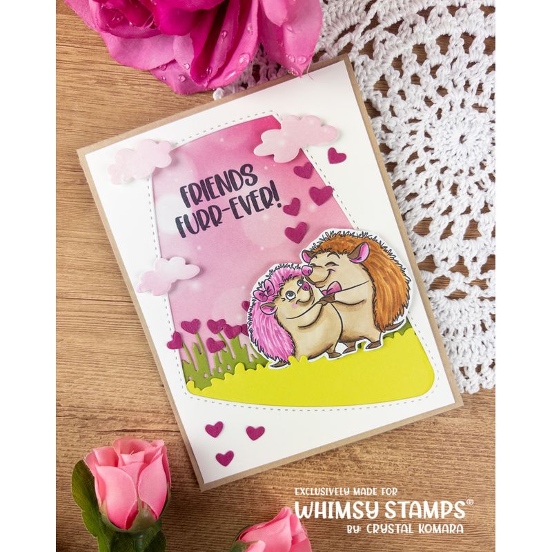 Whimsy Stamps Furry Friends Clear Stamps khb144a hearts