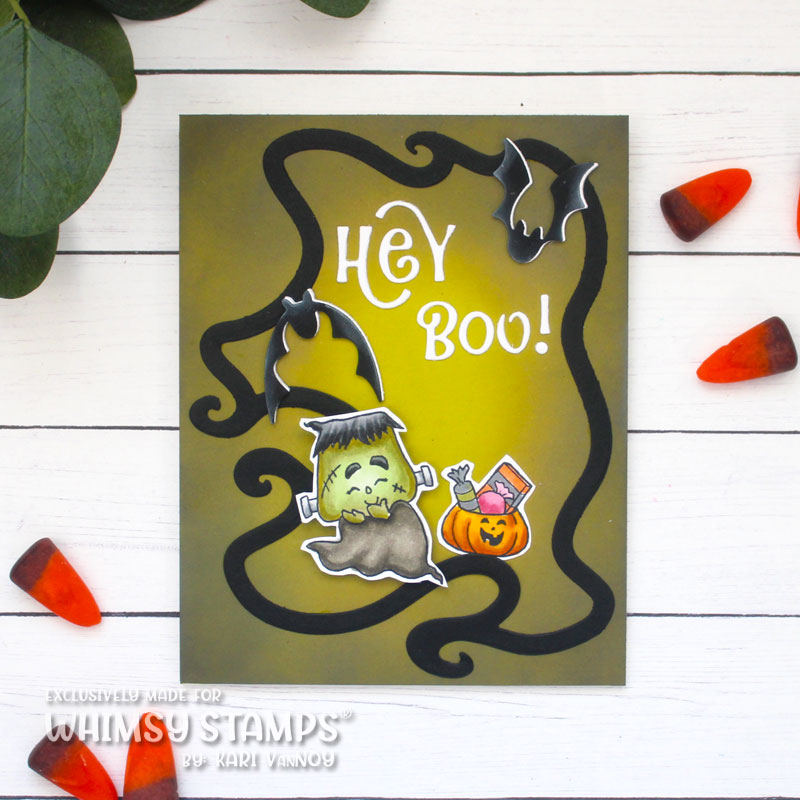 Whimsy Stamps Ghost Party Clear Stamp and NoFuss Mask Set boo