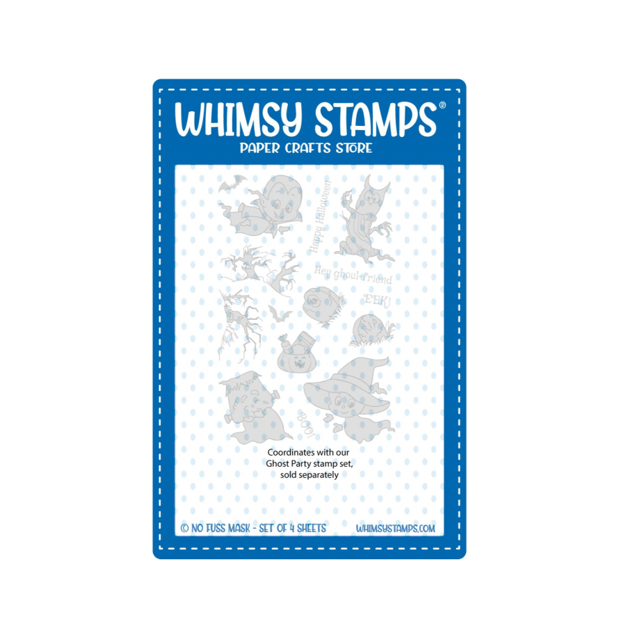 Whimsy Stamps Ghost Party Clear Stamp and NoFuss Mask Set image 2
