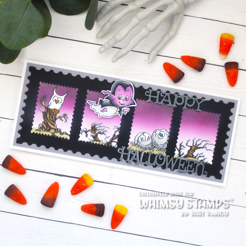 Whimsy Stamps Ghost Party Clear Stamp and NoFuss Mask Set owl