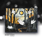 Whimsy Stamps Ghosties Galore Die wsd058 ghosts in the forest card