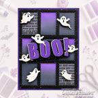 Whimsy Stamps Ghosties Galore Die wsd058 purple boo card