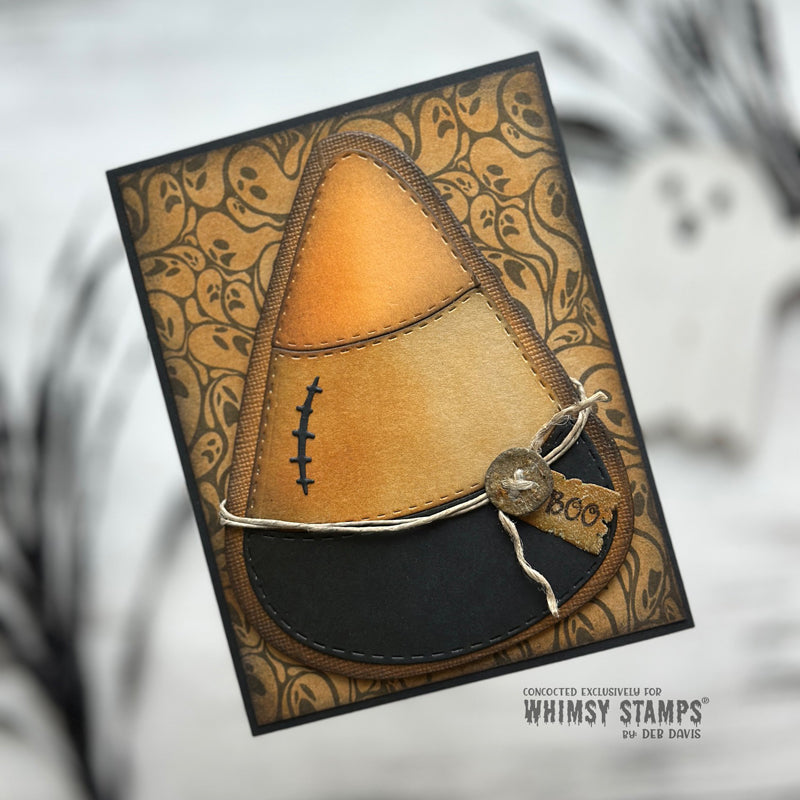 Whimsy Stamps Ghostly Greetings Clear Stamps cwsd475 candy corn