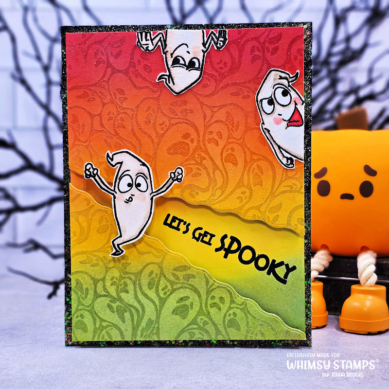 Whimsy Stamps Ghostly Greetings Clear Stamps cwsd475 spooky