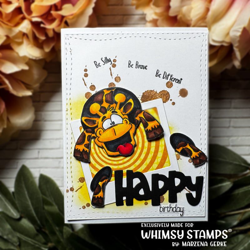 Whimsy Stamps Giraffe Be You Clear Stamps dp1051a happy