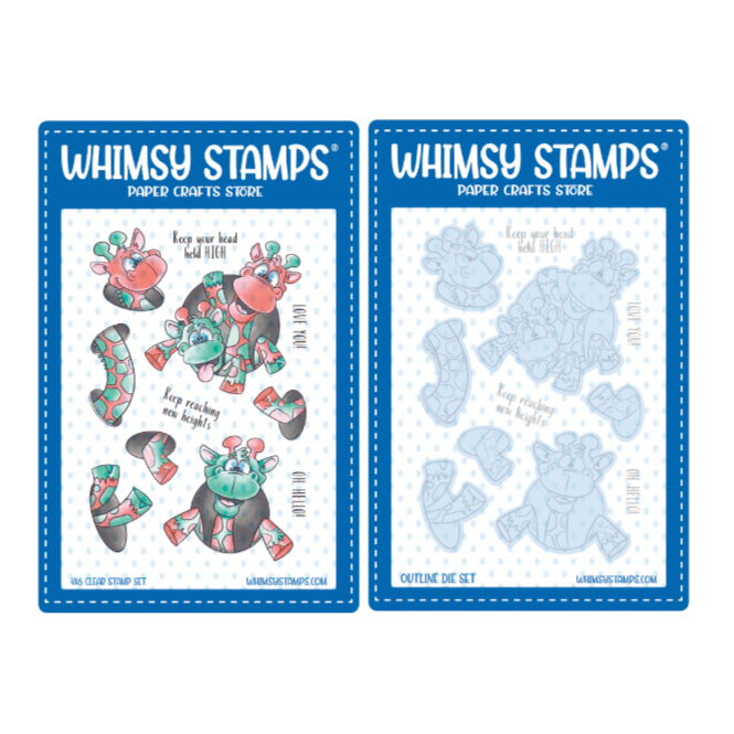 Whimsy Stamps Giraffes, Oh Hello Clear Stamp and Die Set