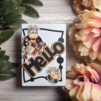 Whimsy Stamps Giraffes, Oh Hello Clear Stamp and Die Set hello
