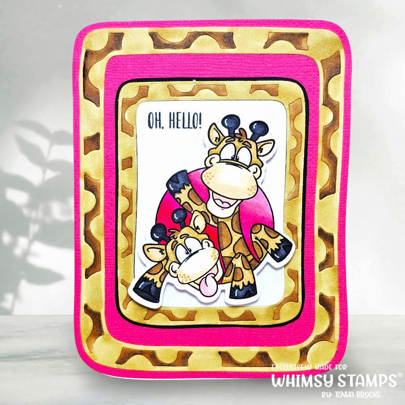 Whimsy Stamps Giraffes, Oh Hello Clear Stamps dp1022a pink