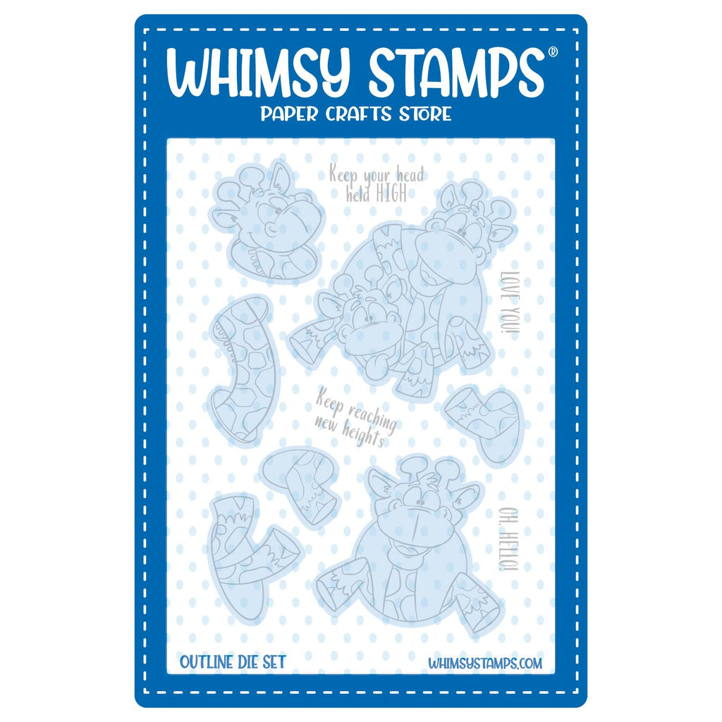 Whimsy Stamps Giraffes, Oh Hello Outline Dies wsd018