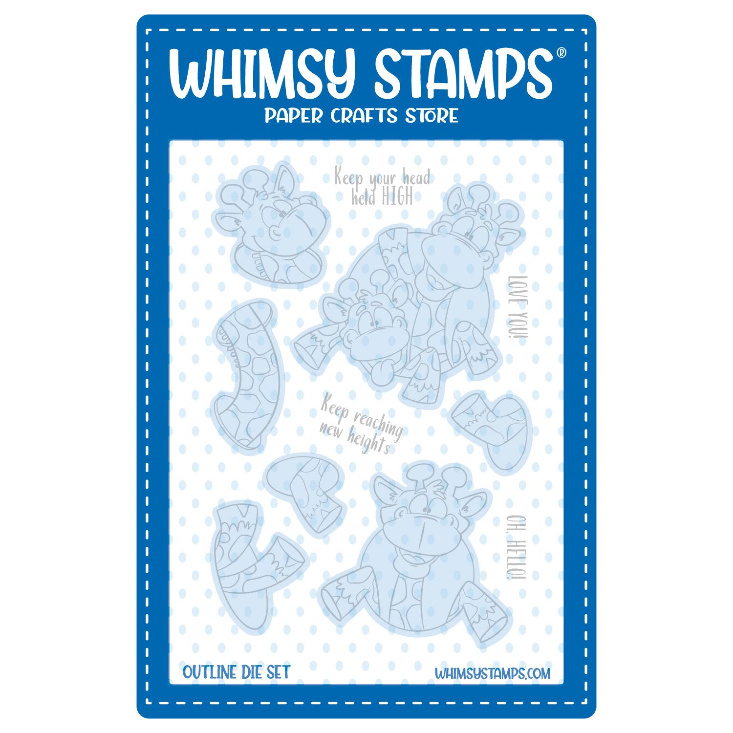 Whimsy Stamps Giraffes, Oh Hello Outline Dies wsd018