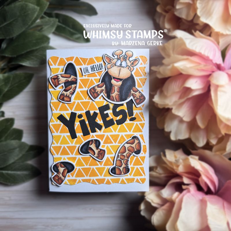 Whimsy Stamps Giraffes, Oh Hello Outline Dies wsd018 yikes