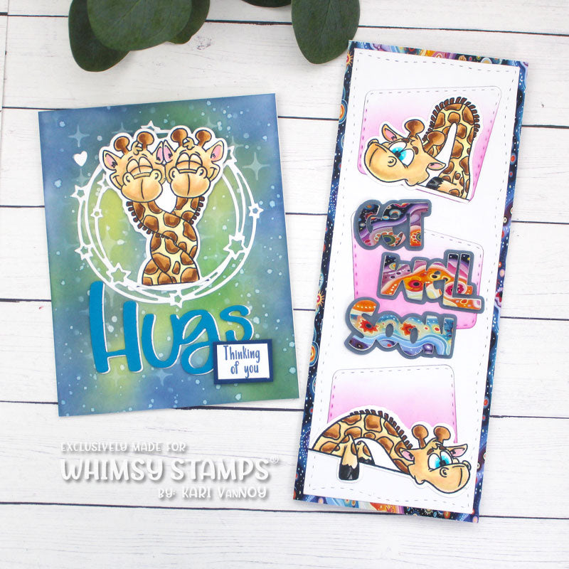 Whimsy Stamps Giraffes Thinking of You Clear Stamp an Die Set hugs