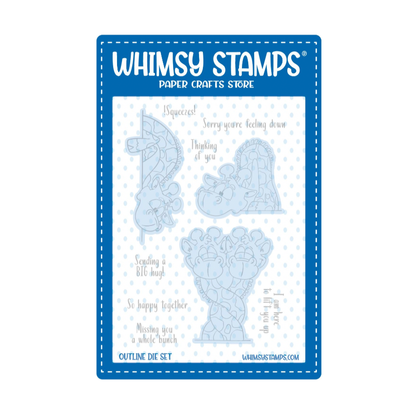 Whimsy Stamps Giraffes Thinking of You Outline Dies wsd024