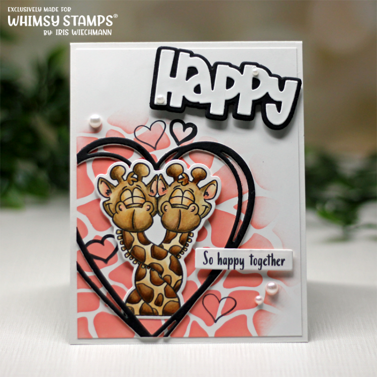Whimsy Stamps Giraffes Thinking of You Outline Dies wsd024 happy