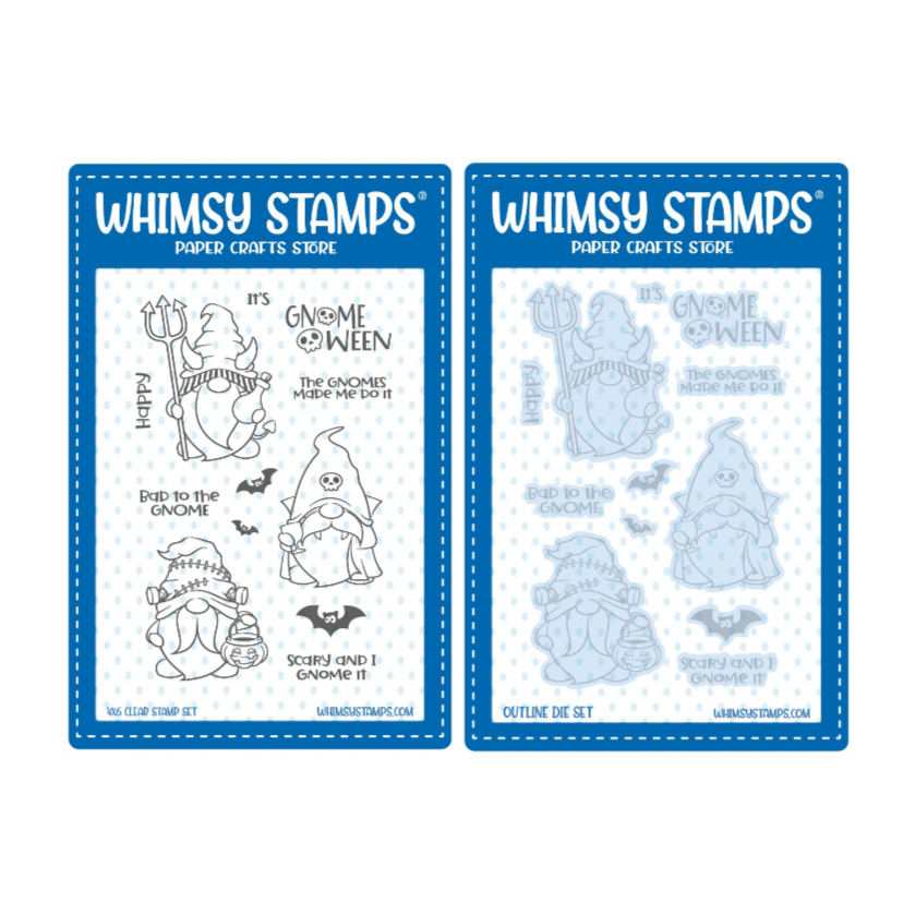 Whimsy Stamps GnomeOween Clear Stamp and Die Set