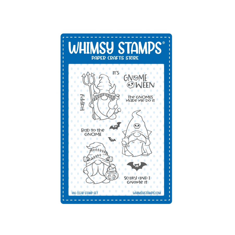 Whimsy Stamps GnomeOween Clear Stamp and Die Set image 1