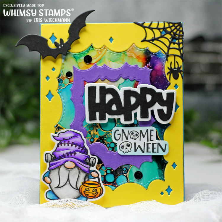 Whimsy Stamps GnomeOween Clear Stamp and Die Set spider