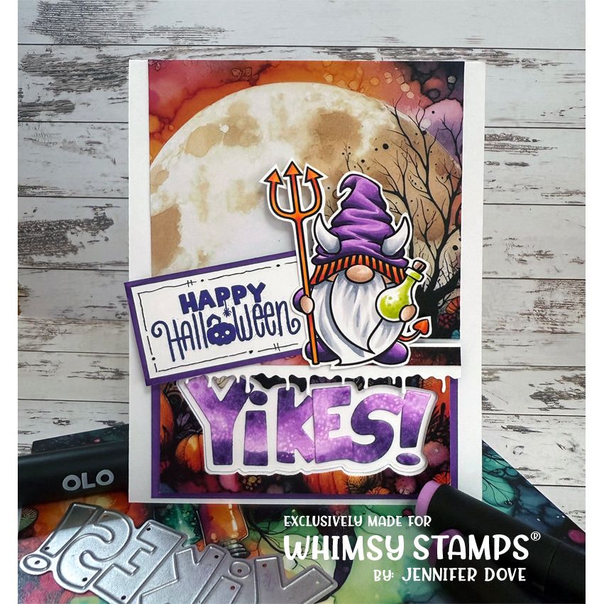 Whimsy Stamps GnomeOween Clear Stamp and Die Set yikes